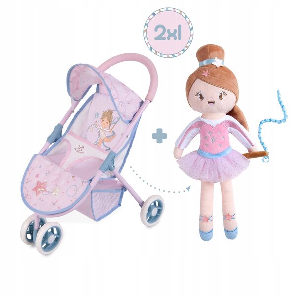 DeCuevas Gala Puppenwagen mit Ballerina-Puppe und Aluminiumstruktur