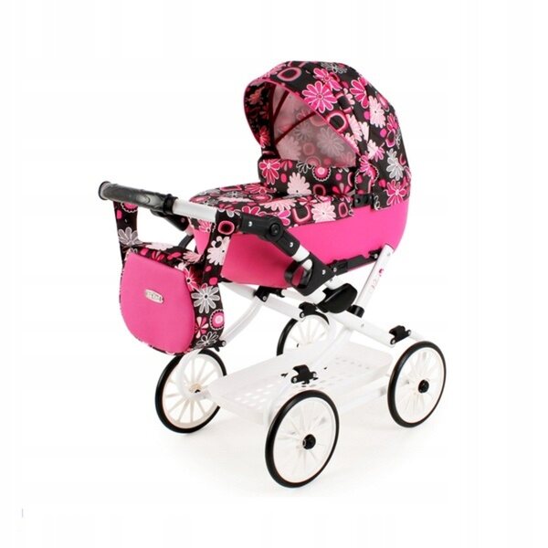 Adbor VIKI VI-01 tiefer Puppenwagen mit Klapprahmen und Schaumstoffrädern
