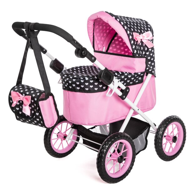 Bayer Design Trendiger tiefer Kinderwagen für Puppen, verstellbar und faltbar