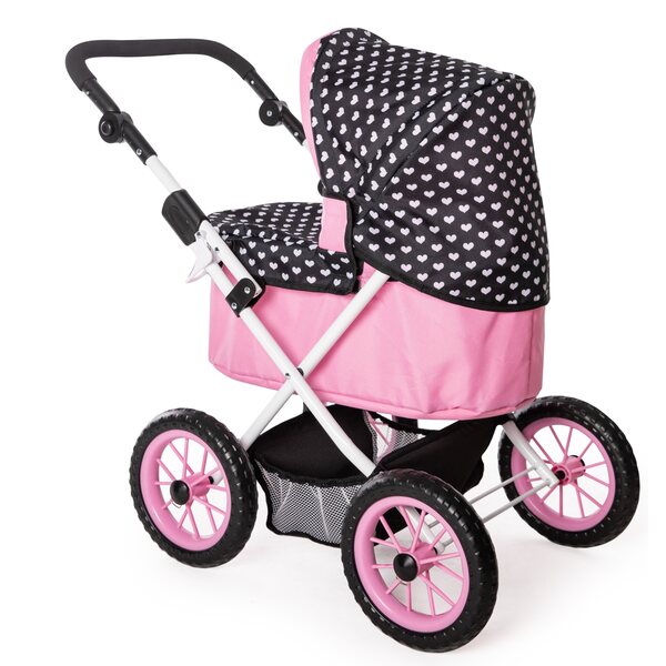 Bayer Design Trendiger tiefer Kinderwagen für Puppen, verstellbar und faltbar