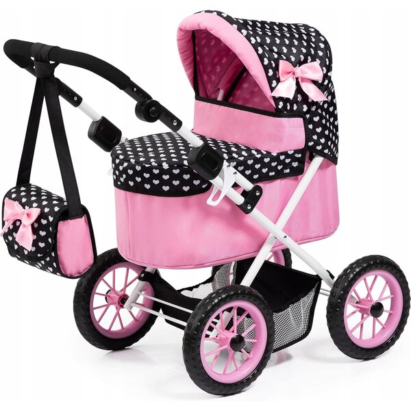 Bayer Design Trendiger tiefer Kinderwagen für Puppen, verstellbar und faltbar