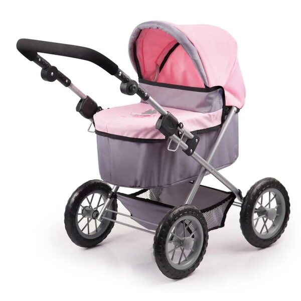 Bayer Deep Puppenwagen, trendiges Design, Rosa und Grau, 67 cm