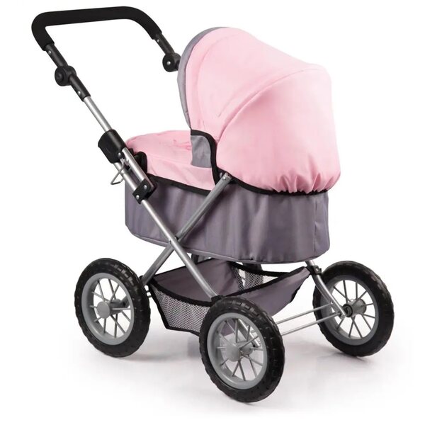 Bayer Deep Puppenwagen, trendiges Design, Rosa und Grau, 67 cm