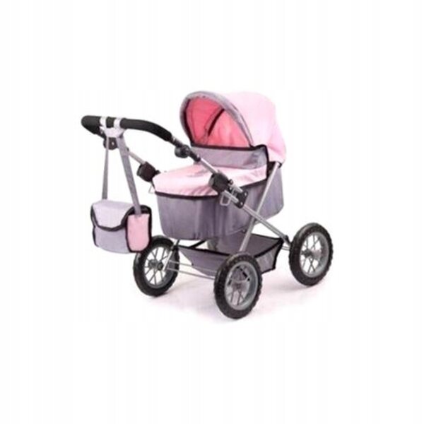Bayer Deep Puppenwagen, trendiges Design, Rosa und Grau, 67 cm