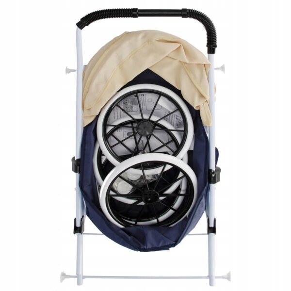 Tiefer Puppenwagen aus Metall, Marineblau MEGA CREATIVE 65x72x35 cm