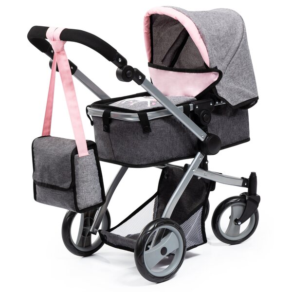 Bayer Design Mega Set 3 in 1: Kinderwagen, Kinderbett und verstellbarer Puppenhalter