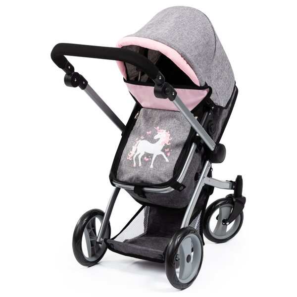 Bayer Design Mega Set 3 in 1: Kinderwagen, Kinderbett und verstellbarer Puppenhalter
