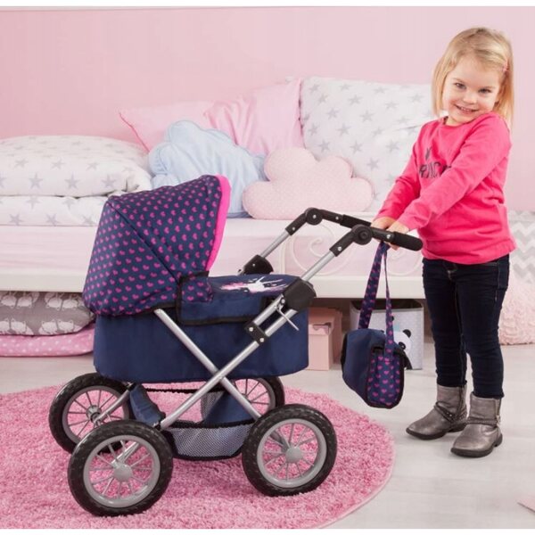 Bayer Deep Puppenwagen, trendiges Design, Marineblau, für Kinder ab 3 Jahren