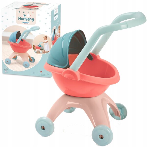 Ecoiffier Puppenkinderwagen mit beweglichem Verdeck, 45 cm