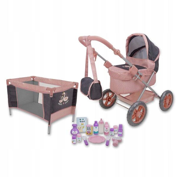 509 Crew Little Swan Deluxe Puppenwagen mit Zubehör, ab 3 Jahren