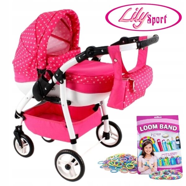 Adbor Lily Sport Puppenwagen mit Loom Band-Set und Zubehör