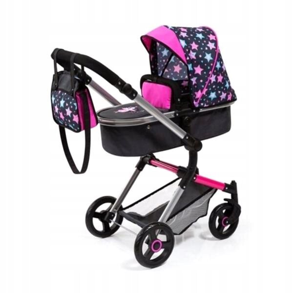 Bayer Design Neo Vario 2 in 1 verstellbare rosa-schwarze Puppenschubkarre