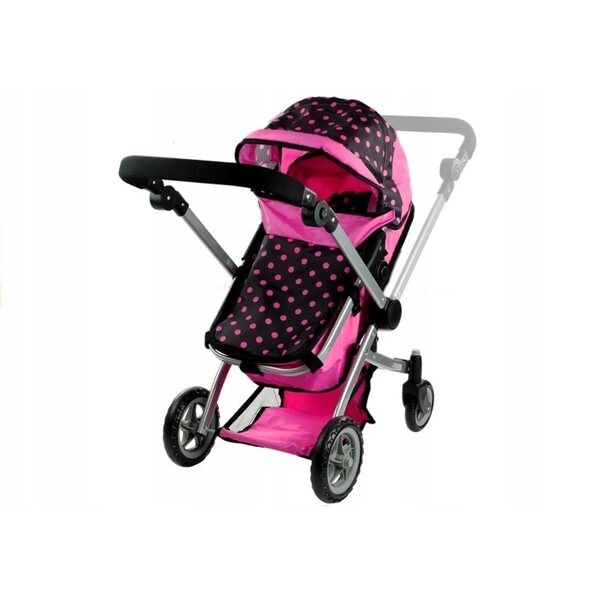 Alice 2 in 1 Puppenwagen, tiefrosa gepunkteter Kinderwagen