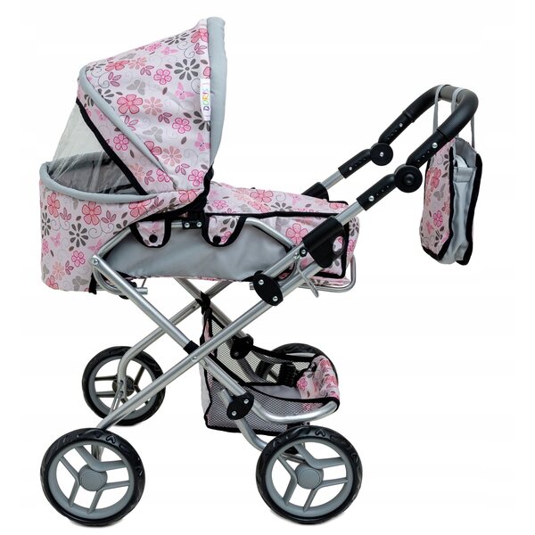 Wòzek für 3-in-1-Doris-Puppen mit Tasche, Wickelauflage und realistischem Design