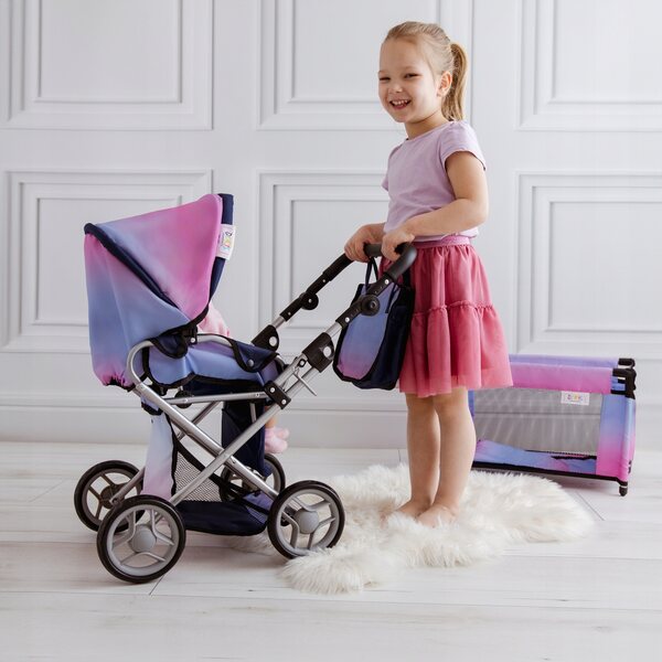 3-in-1-Set für Doris-Puppen: Kinderwagen, Kinderbett und passende Tasche