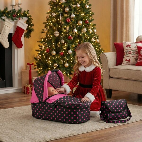 3in1 Puppenwagen mit Gondel und Kinderwagen, Tasche und verstellbarem Griff