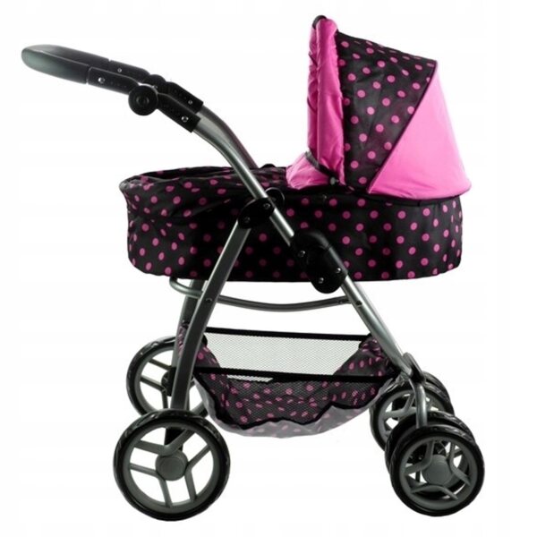 3in1 Puppenwagen mit Gondel und Kinderwagen, Tasche und verstellbarem Griff