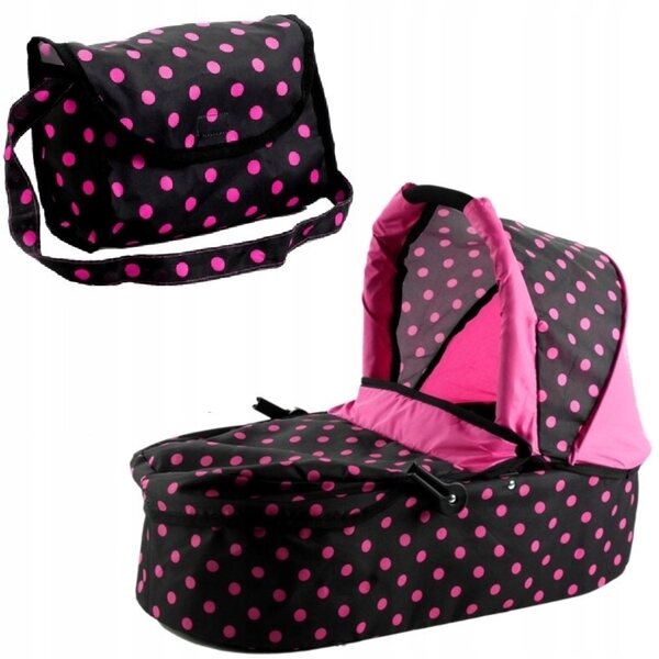 3in1 Puppenwagen mit Gondel und Kinderwagen, Tasche und verstellbarem Griff