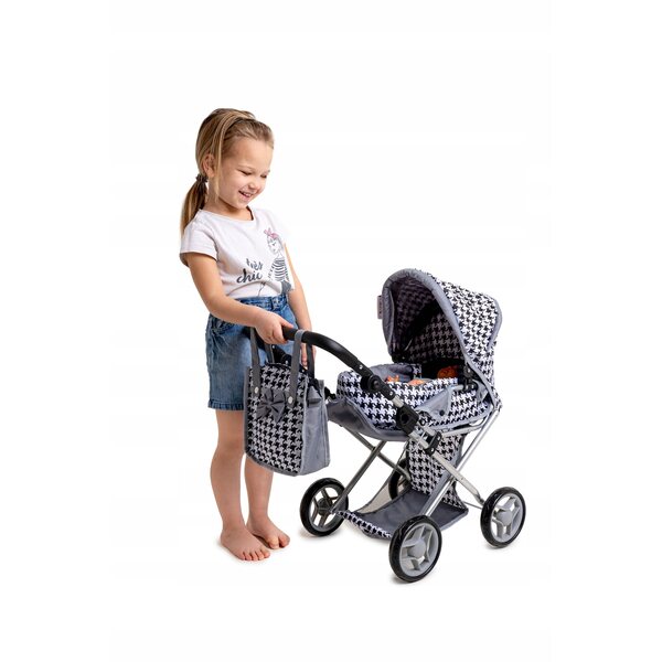 3 in 1 Puppenwagen Doris 9346 – tief, Kinderwagen, Tasche, Babytrage