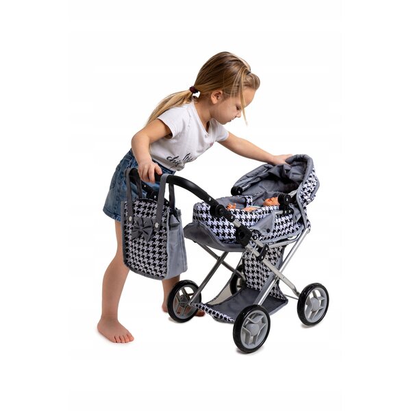 3 in 1 Puppenwagen Doris 9346 – tief, Kinderwagen, Tasche, Babytrage