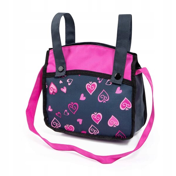 Bayer Combi Neo Vario Puppenwagen mit Tasche und rosa-schwarzem Herzdesign