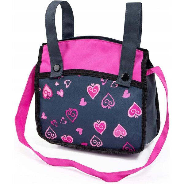 Bayer Combi Neo Vario Puppenwagen mit Tasche und rosa-schwarzem Herzdesign