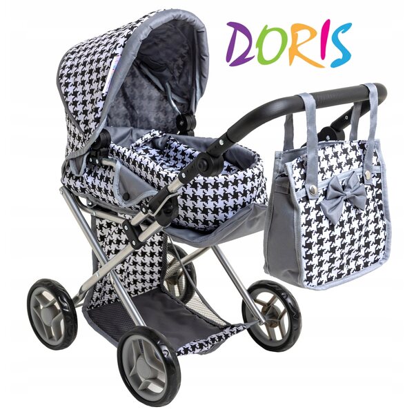3-in-1-Set für DORIS-Puppen: Kinderwagen, Kinderbett und passendes Zubehör