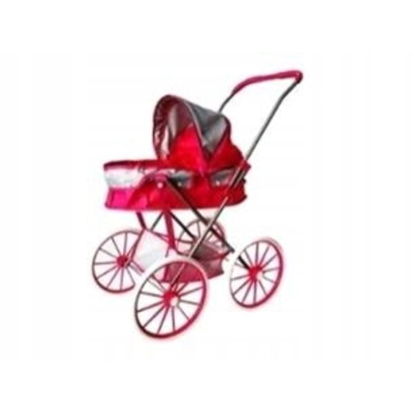 Madej Rosa Puppenwagen mit großen Rädern und Korb darunter