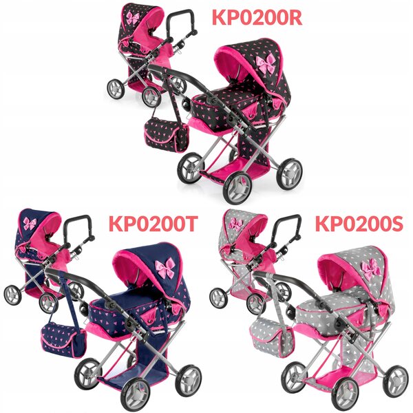 3-in-1-Kinderwagen für Kinderspielpuppen mit Puppen- und Schaumstoffrädern