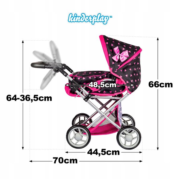 3-in-1-Kinderwagen für Kinderspielpuppen mit Puppen- und Schaumstoffrädern
