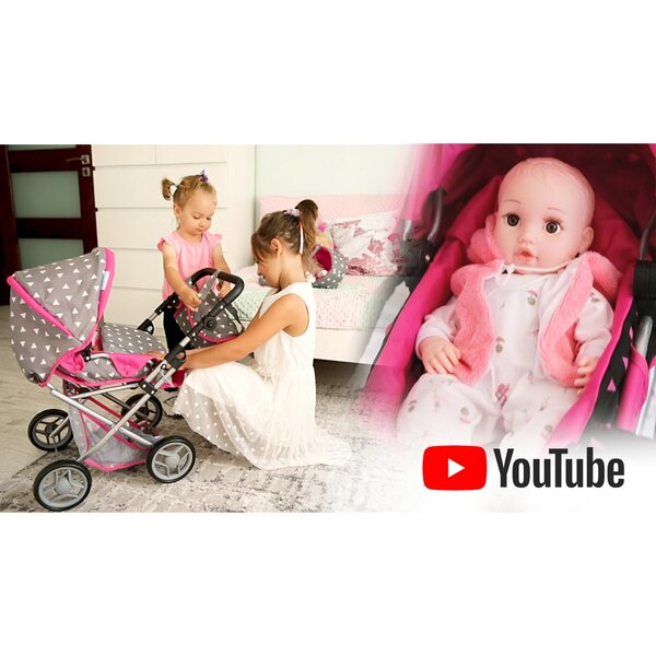 3-in-1-Kinderwagen für Kinderspielpuppen mit Puppen- und Schaumstoffrädern