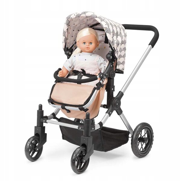 2-in-1-Puppenkinderwagen von Micki Skrallan mit verstellbarem Sitz und Zubehör