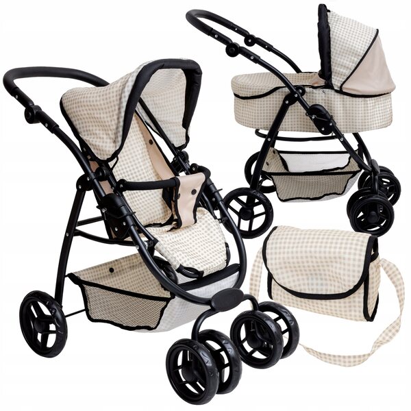 Doris 2 in 1 Puppenwagen mit Gondel und verstellbarem Kinderwagen