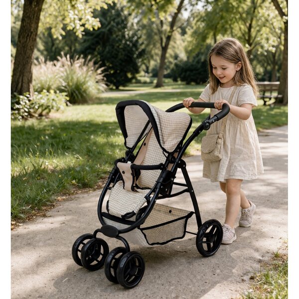 Doris 2 in 1 Puppenwagen mit Gondel und verstellbarem Kinderwagen