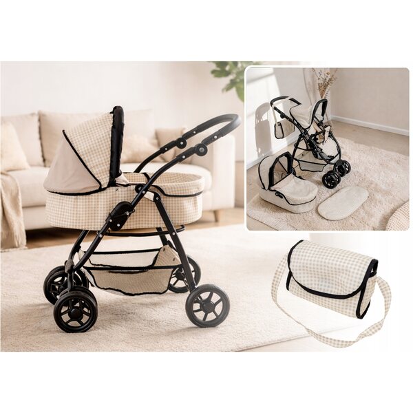 Doris 2 in 1 Puppenwagen mit Gondel und verstellbarem Kinderwagen