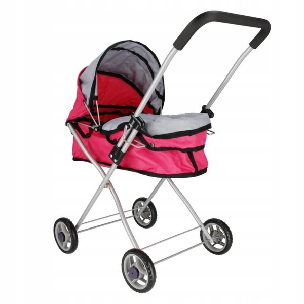 Mega Creative tiefrosa Puppenwagen, 61 cm, Metall und faltbar