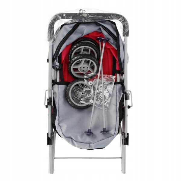 Mega Creative tiefrosa Puppenwagen, 61 cm, Metall und faltbar