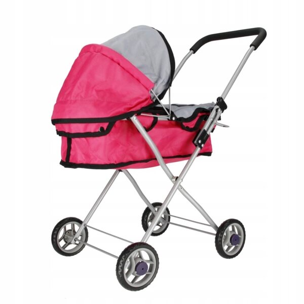 Mega Creative tiefrosa Puppenwagen, 61 cm, Metall und faltbar