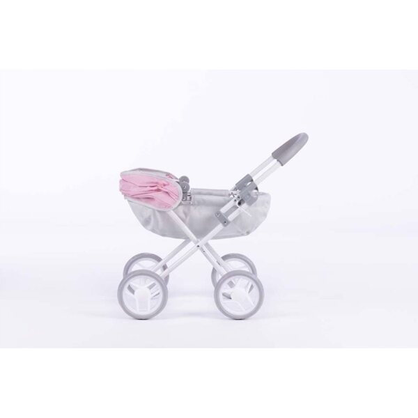 Tiefer Kinderwagen für Susie To-ma-Puppen mit weichen Rädern und Verdeck