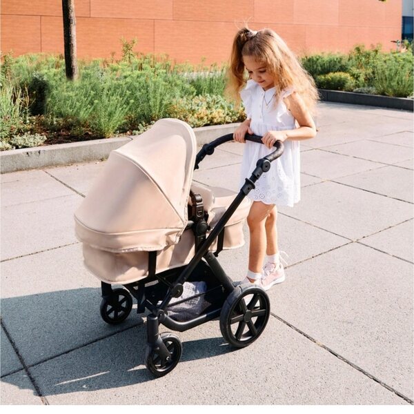 Puppenwagen Migno Berry 2 in 1 beige mit Schale und Kinderwagen ab 18 Monaten