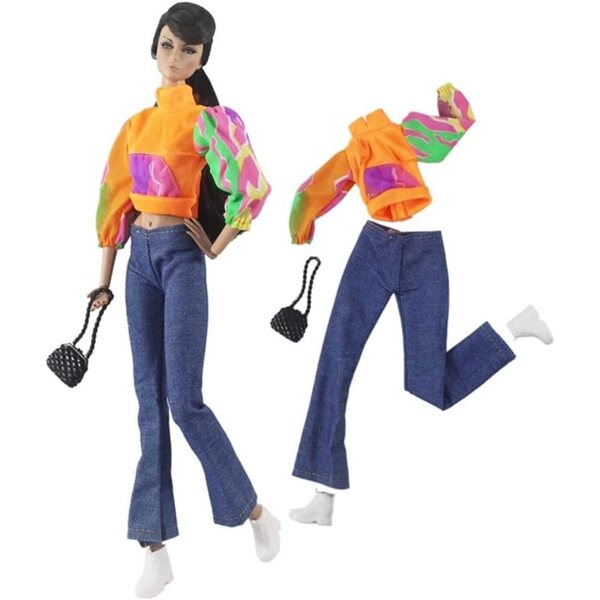 11,5-Zoll-Puppenkleidung – 4-teiliges Freizeit-Outfit-Set für 1/6 BJD-Puppe