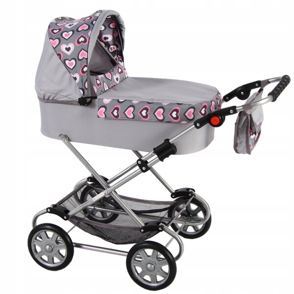Adar tiefer Puppenwagen mit Tasche und Zubehör, ideal ab 3 Jahren