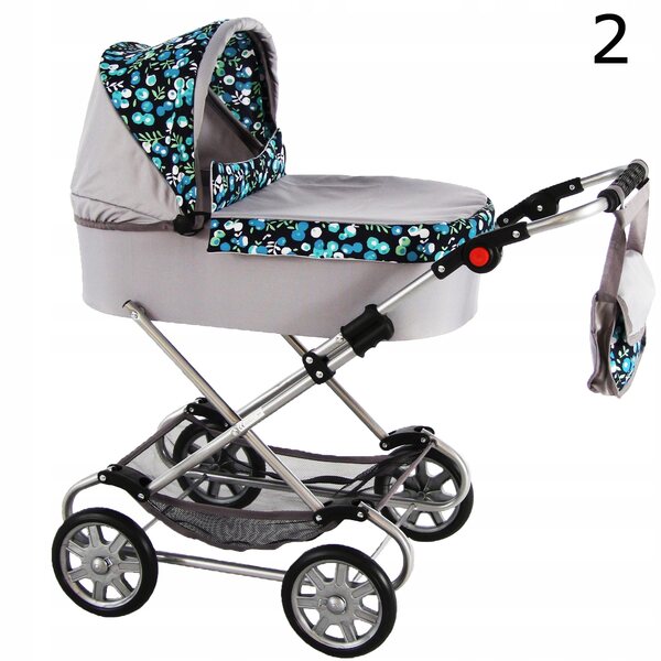 Adar tiefer Puppenwagen mit Tasche und Zubehör, ideal ab 3 Jahren