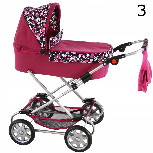 Adar tiefer Puppenwagen mit Tasche und Zubehör, ideal ab 3 Jahren
