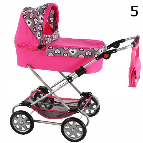 Adar tiefer Puppenwagen mit Tasche und Zubehör, ideal ab 3 Jahren