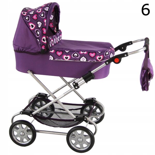 Adar tiefer Puppenwagen mit Tasche und Zubehör, ideal ab 3 Jahren
