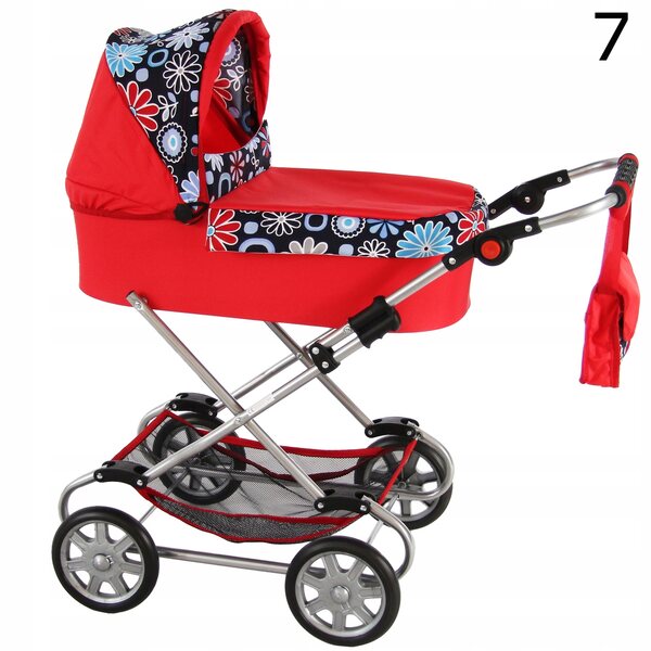 Adar tiefer Puppenwagen mit Tasche und Zubehör, ideal ab 3 Jahren