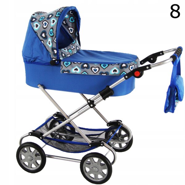 Adar tiefer Puppenwagen mit Tasche und Zubehör, ideal ab 3 Jahren