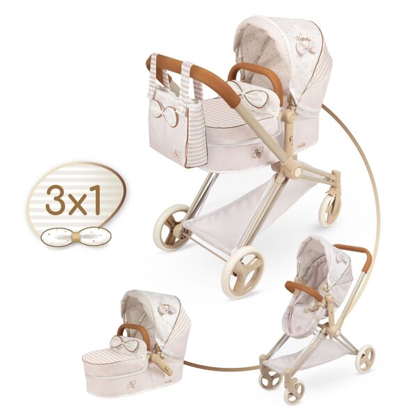 DeCuevas Verona 2025: 3-in-1 Puppenwagen mit Tasche, 73 cm