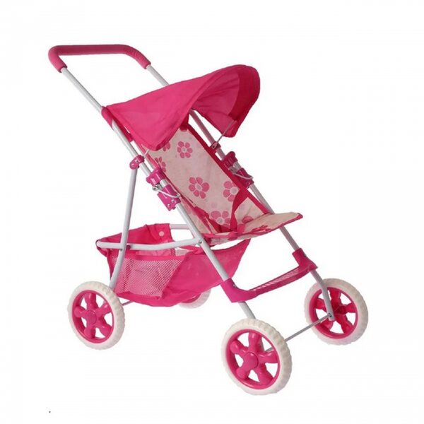 Woopie Royal Puppenwagen mit stabilem Rahmen und Blumendesign